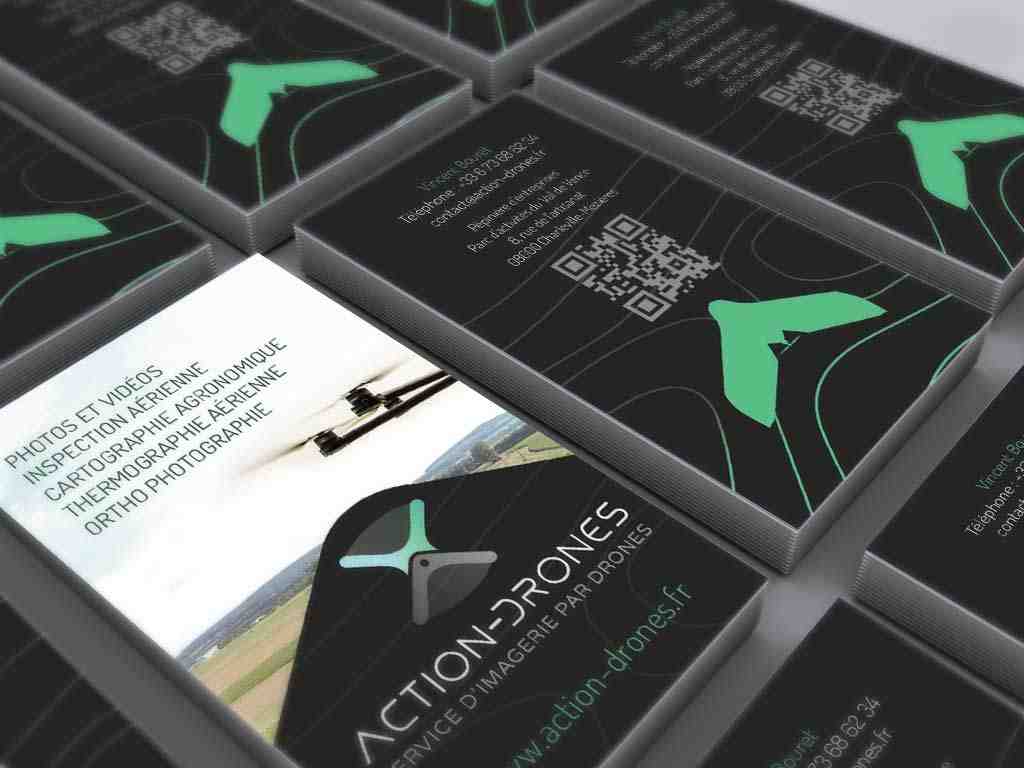 cartes, de, visite, action
